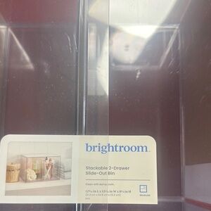 Clear Stackable 2-Drawer Slide-Out Bin